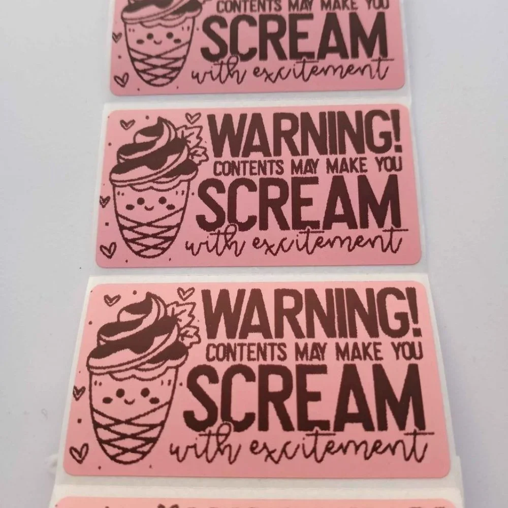 💙100 Warning Scream- Shipping Labels Thermal Packaging Stickers 2.25